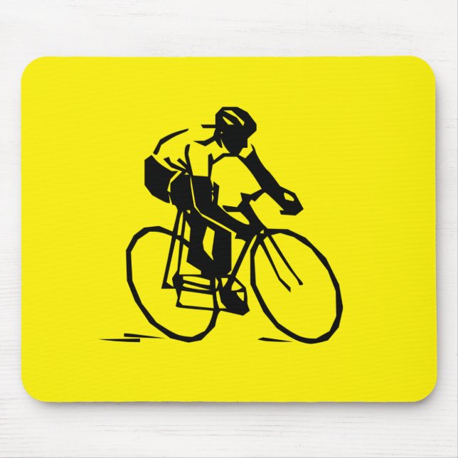 Yellow Cycling Mouse Mat (Front)