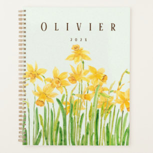 yellow daffodil 2 watercolour painting planner