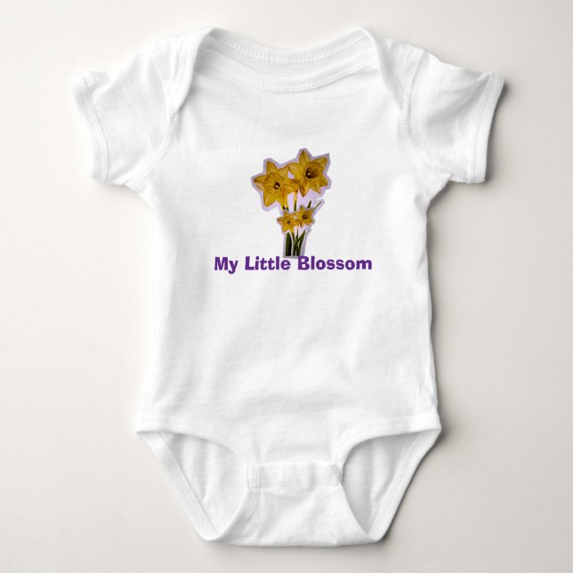 Yellow Daffodil Baby Bodysuit. Bodysuit (Front)