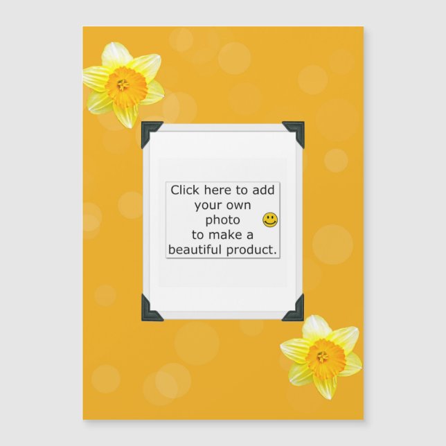Yellow Daffodil Bokeh Background Template, (Front)