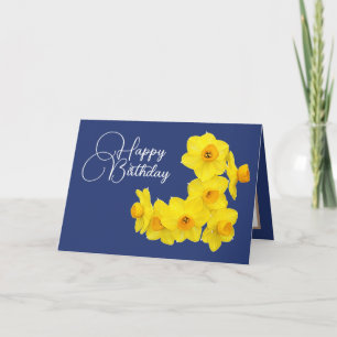 Yellow Daffodil Botanical Spring Modern Birthday Card