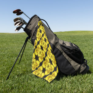 Yellow Daffodil Centre Abstract Floral  Golf Towel