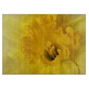 yellow daffodil cutting board