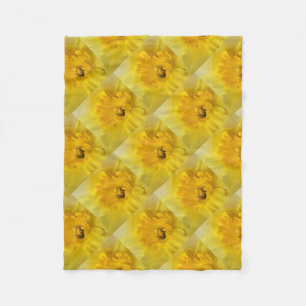 yellow daffodil fleece blanket