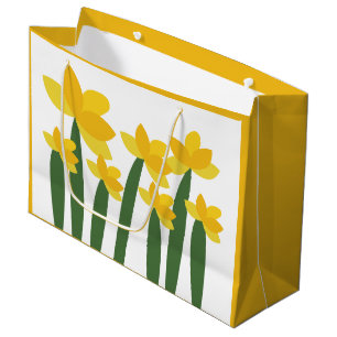 Yellow Daffodil Floral Flower Large Gift Bag