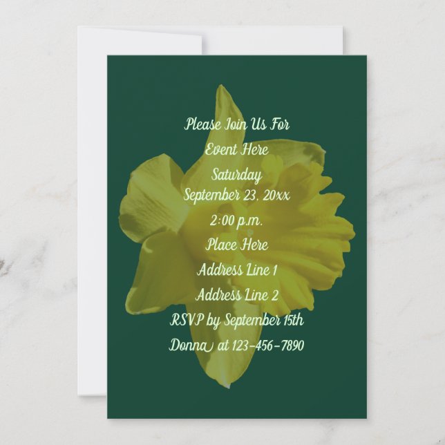 Yellow Daffodil Floral Party Invitation (Front)