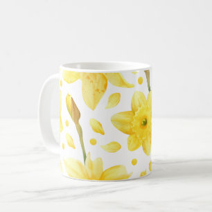 Yellow Daffodil Floral Spring Garden Pattern Coffee Mug