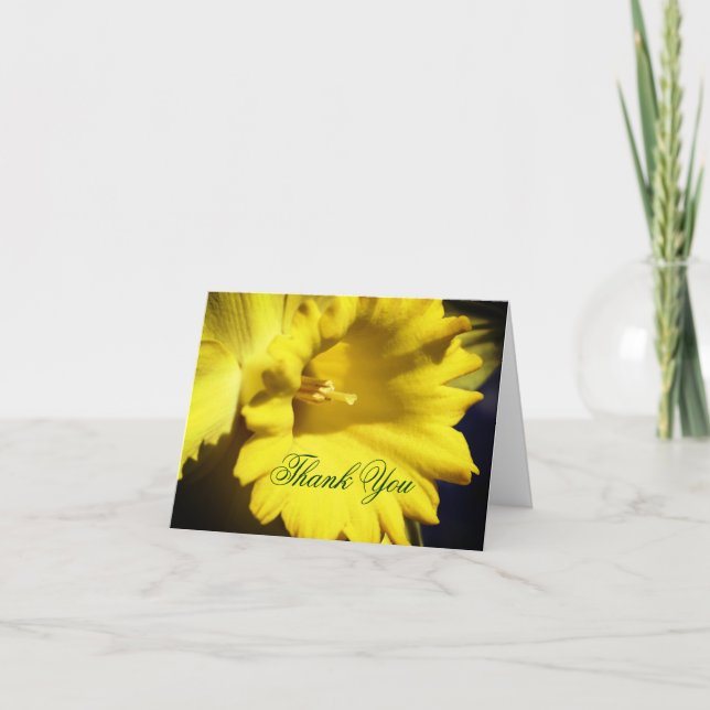 Yellow Daffodil Flower Customisable Thank You  Card (Front)