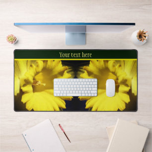 Yellow Daffodil Flower Petals Personalised Desk Mat