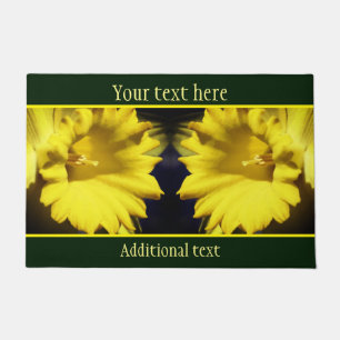 Yellow Daffodil Flower Petals Personalised Doormat
