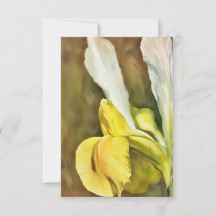 Yellow Daffodil Flower Spring Art Flat Note Card