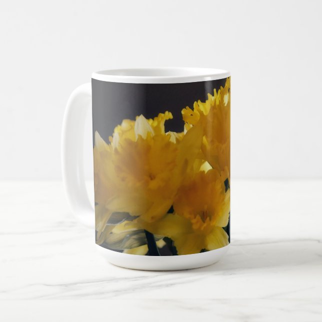 Yellow Daffodil Flowers Art Mug Cup (Front Left)
