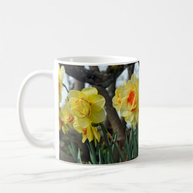 Yellow daffodil flowers coffee mug (Left)