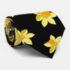 Yellow daffodil flowers seamless floral pattern 