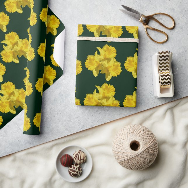 Yellow Daffodil Flowers   Wrapping Paper (Crafts)