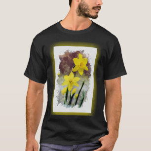 Yellow Daffodil March Flower Easter Floral Spring T-Shirt
