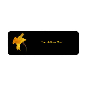 Yellow Daffodil On Black Label