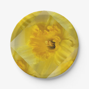 yellow daffodil paper plate