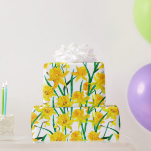 Yellow Daffodil Pattern Wrapping Paper
