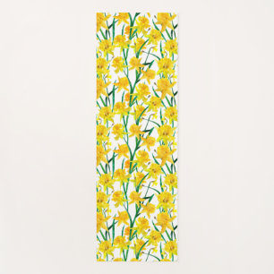 Yellow Daffodil Pattern Yoga Mat