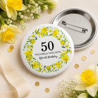 Yellow Daffodil Personalised Fiftieth Birthday