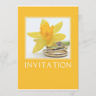 yellow daffodil spring wedding invitation