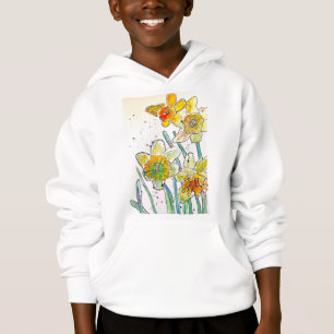 Yellow Daffodil watercolour art Girls T Shirt 
