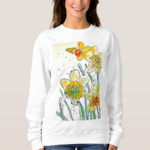 Yellow Daffodil watercolour art Girls T Shirt