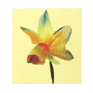 Yellow Daffodil watercolour art Spring Flower Notepad