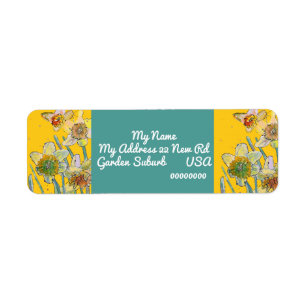 Yellow Daffodil Watercolour Return Address Labels
