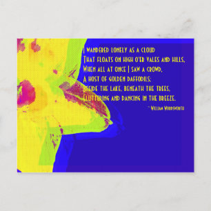 Yellow Daffodil; William Wordsworth Poem Postcard