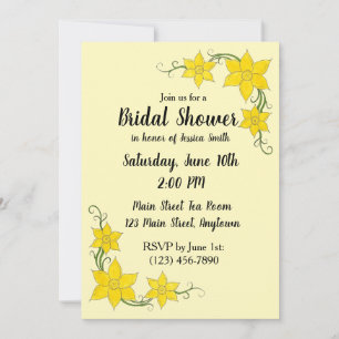 Yellow Daffodils Floral Flower Bridal Baby Shower Invitation