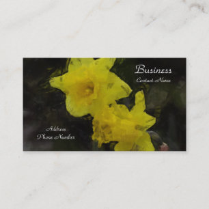 Yellow Daffodils Floral Impressionist Painting Business Card