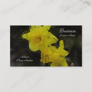 Yellow Daffodils Floral Impressionist Painting Business Card