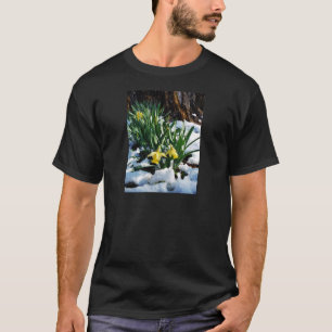 Yellow Daffodils flowers in the snow T-Shirt