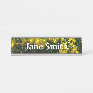 Yellow Daffodils I Cheery Spring Flowers Desk Name Plate