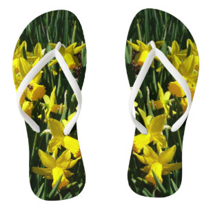 Yellow Daffodils I Cheery Spring Flowers Flip Flops