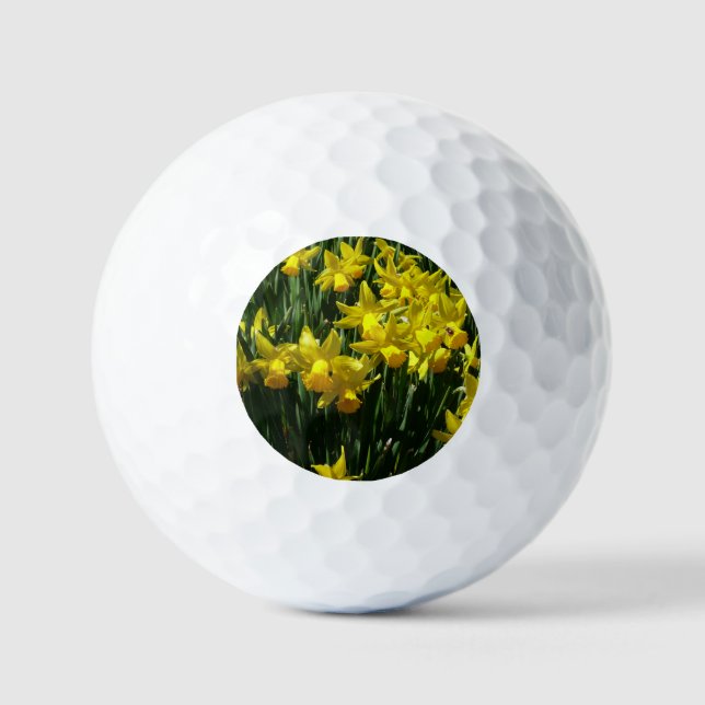 Yellow Daffodils I Cheery Spring Flowers Golf Balls (Front)