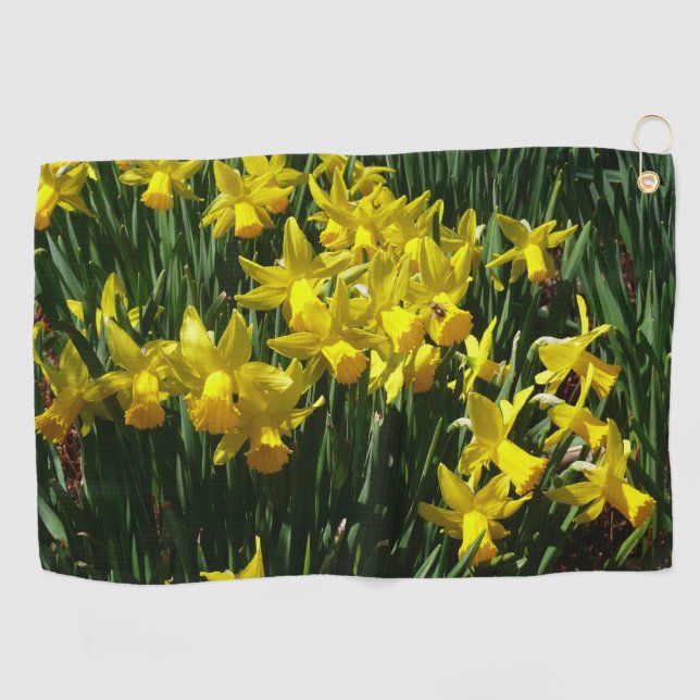Yellow Daffodils I Cheery Spring Flowers Golf Towel (Horizontal)