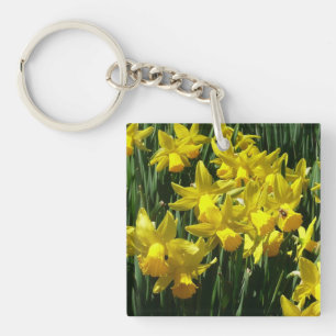 Yellow Daffodils I Cheery Spring Flowers Key Ring