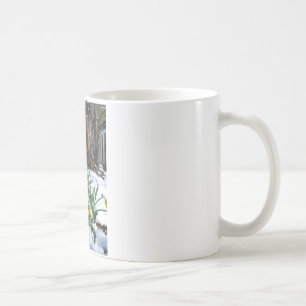 Yellow Daffodils in the snow Coffee Mug