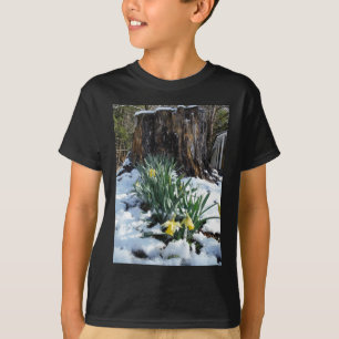 Yellow Daffodils in the snow T-Shirt