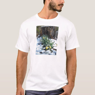Yellow Daffodils in the snow T-Shirt