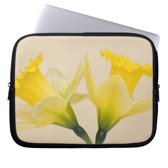 Yellow daffodils laptop sleeve (Front)