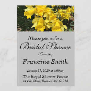 Yellow Daffodils Original Photo Bridal Shower Invitation