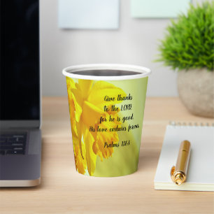 Yellow Daffodils Scripture  Paper Cups