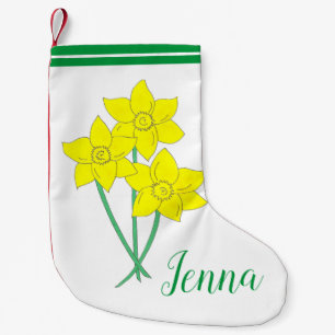 Yellow Daffodils Spring Flowers Bunch Floral Small Christmas Stocking