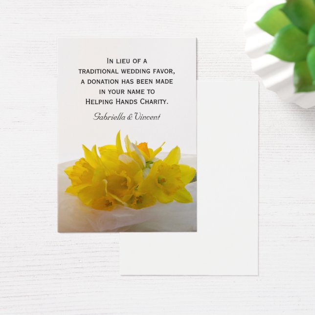 Yellow Daffodils Spring Wedding Charity Favour Car (Desk)