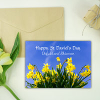 Yellow Daffodils St David's Day Personalised