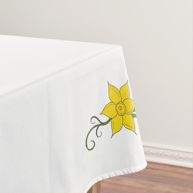 Yellow Daffodils Welsh Wales Spring Floral Flowers Tablecloth (In Situ)